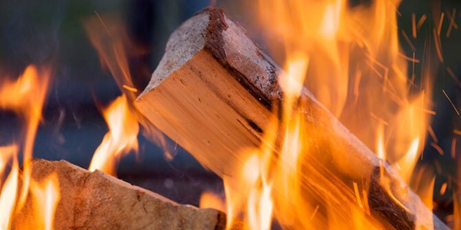 burning firewood